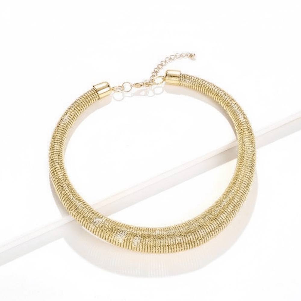 Womens Gold Electroplated Statement Necklace
